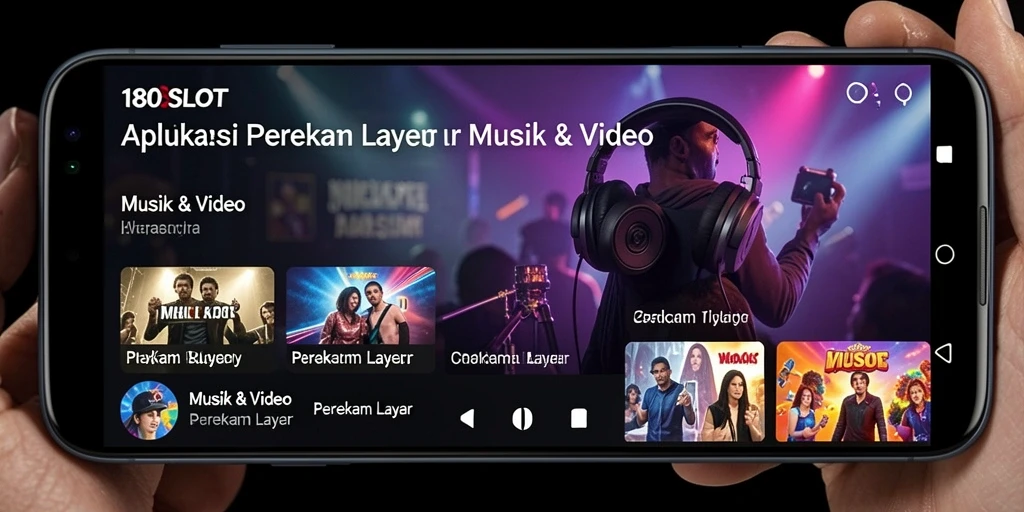 Antarmuka aplikasi 180SLOT yang menampilkan fungsi Perekam Layar.