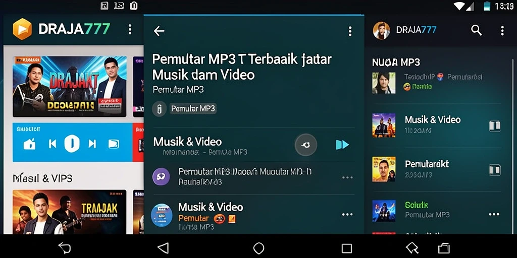 Antarmuka DRAJA777 yang modern dan fungsional untuk Pemutar MP3.