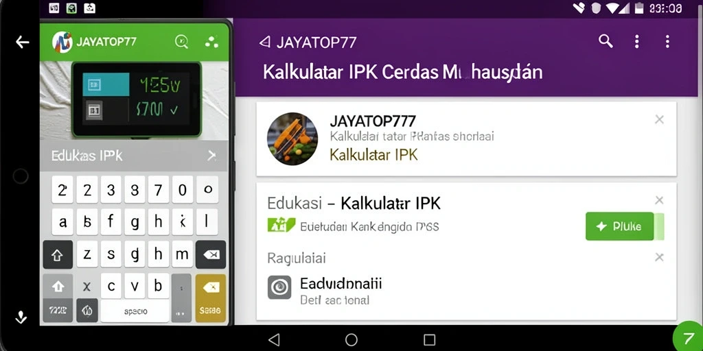 Antarmuka JAYATOP77 untuk penghitung IPK yang mudah digunakan.