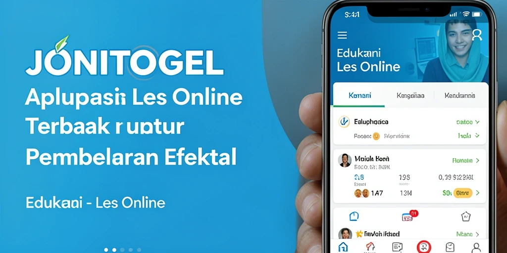 Antarmuka aplikasi JONITOGEL yang menarik dan fungsional untuk Les Online.