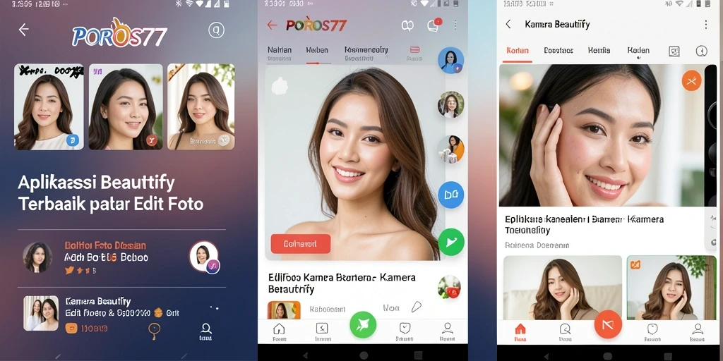 Antarmuka POROS77 yang menarik untuk pengeditan foto.