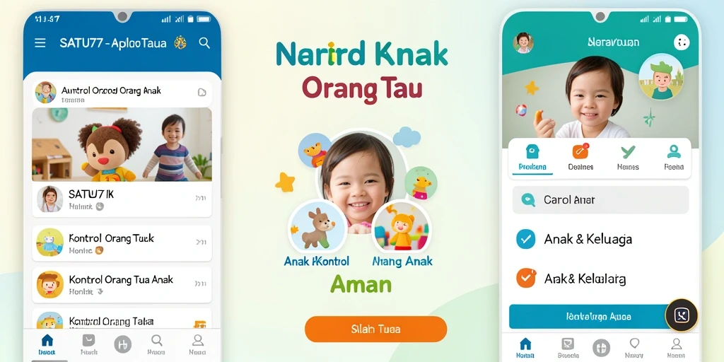 Antarmuka pengguna sederhana dari aplikasi Kontrol Orang Tua Anak.