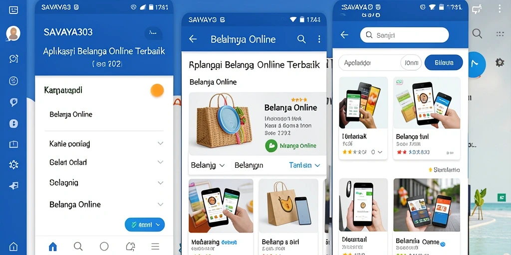 Tampilan antarmuka aplikasi SAVAYA303 yang memudahkan belanja online.