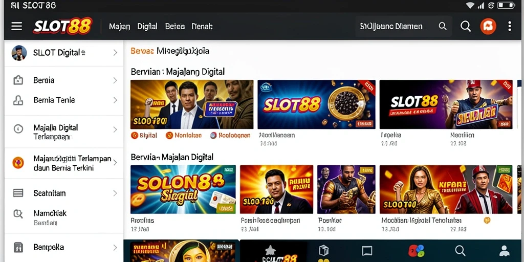 Antarmuka aplikasi SLOT88 yang modern dan informatif.