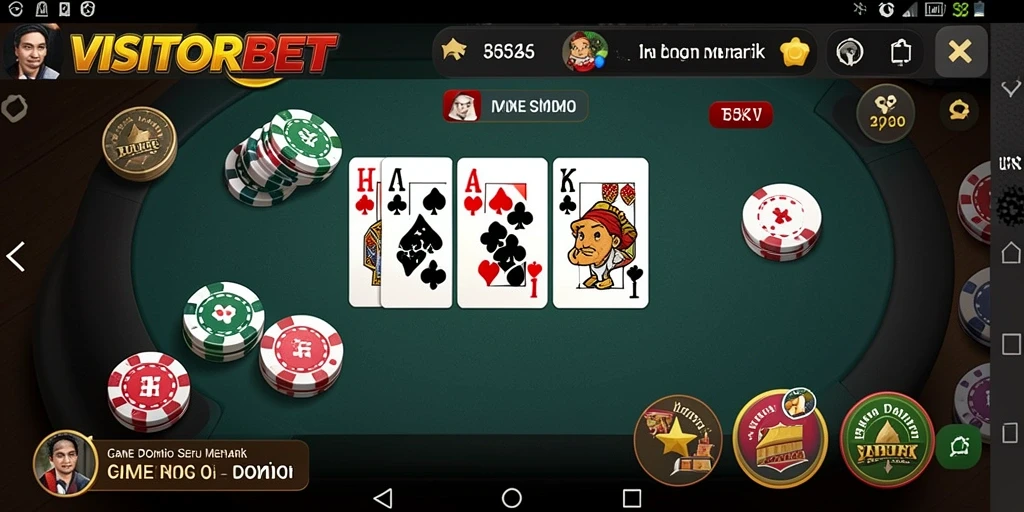 Antarmuka menarik dan fungsi permainan Domino yang seru.