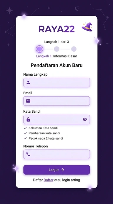 Panduan Membuat Akun Baru raya22 untuk Pengguna Android